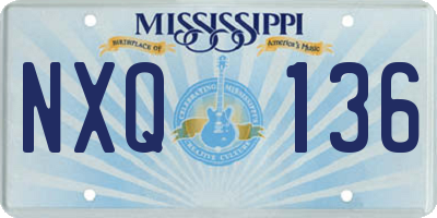 MS license plate NXQ136