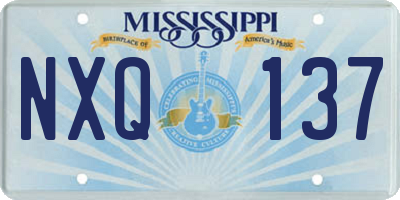 MS license plate NXQ137