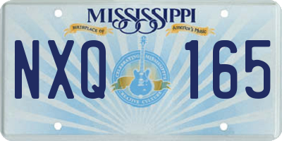 MS license plate NXQ165