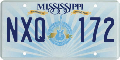 MS license plate NXQ172