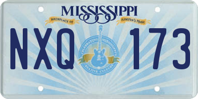 MS license plate NXQ173