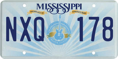 MS license plate NXQ178