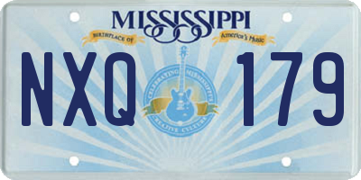 MS license plate NXQ179