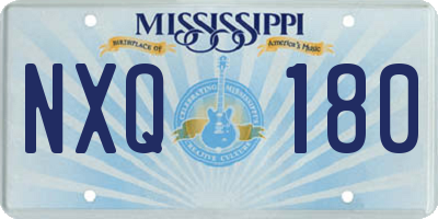 MS license plate NXQ180