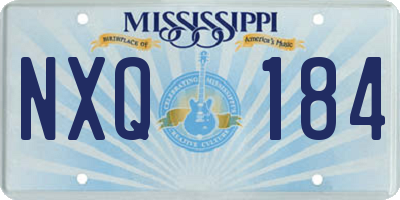 MS license plate NXQ184