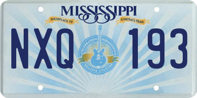 MS license plate NXQ193