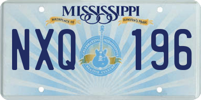 MS license plate NXQ196