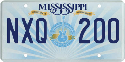 MS license plate NXQ200