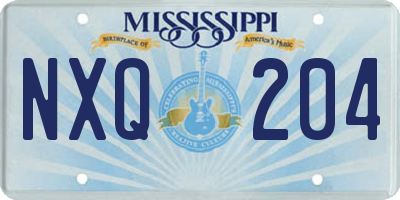 MS license plate NXQ204
