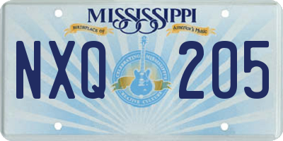 MS license plate NXQ205