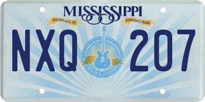 MS license plate NXQ207
