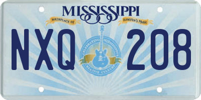 MS license plate NXQ208