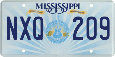 MS license plate NXQ209
