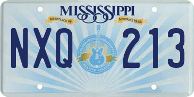 MS license plate NXQ213