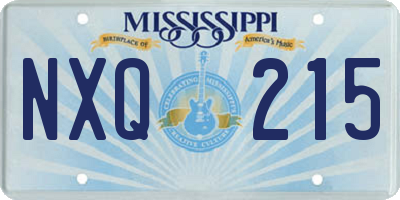 MS license plate NXQ215