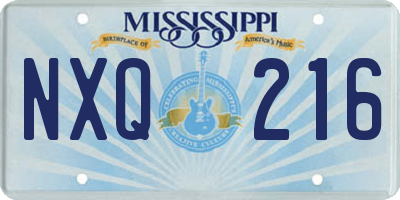 MS license plate NXQ216