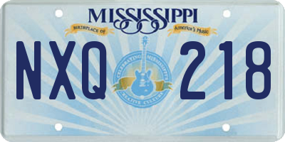 MS license plate NXQ218