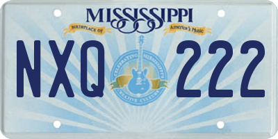 MS license plate NXQ222