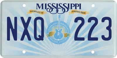 MS license plate NXQ223