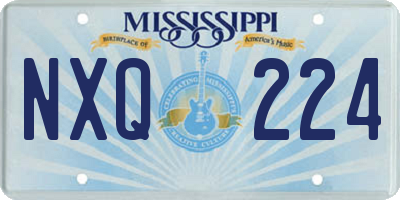 MS license plate NXQ224