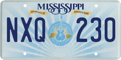 MS license plate NXQ230
