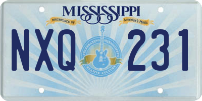 MS license plate NXQ231