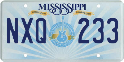 MS license plate NXQ233