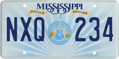 MS license plate NXQ234
