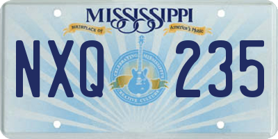 MS license plate NXQ235