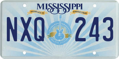 MS license plate NXQ243