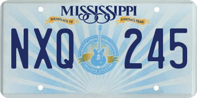 MS license plate NXQ245