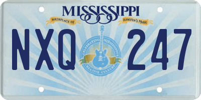 MS license plate NXQ247