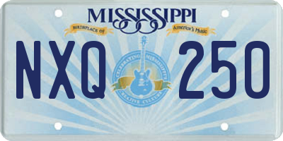 MS license plate NXQ250
