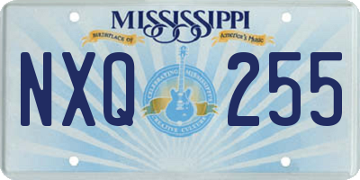 MS license plate NXQ255