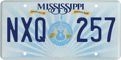 MS license plate NXQ257