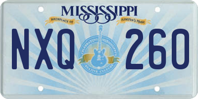 MS license plate NXQ260