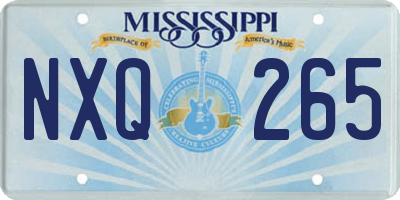 MS license plate NXQ265