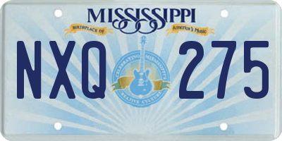 MS license plate NXQ275