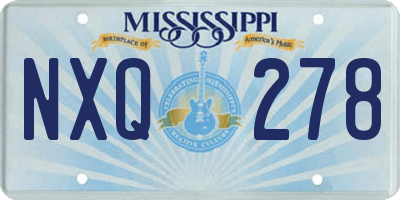 MS license plate NXQ278