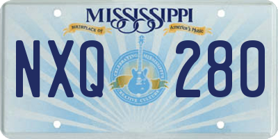 MS license plate NXQ280