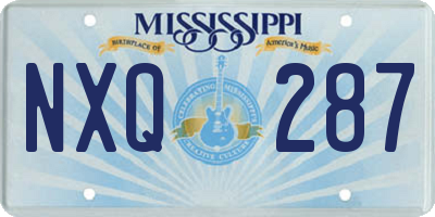MS license plate NXQ287