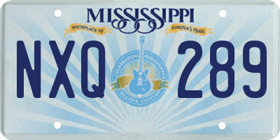 MS license plate NXQ289