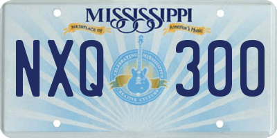 MS license plate NXQ300