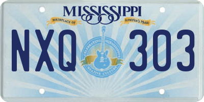 MS license plate NXQ303