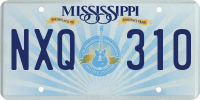 MS license plate NXQ310