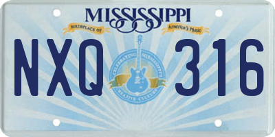 MS license plate NXQ316