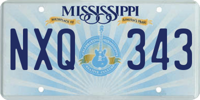 MS license plate NXQ343