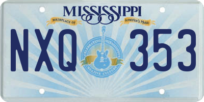 MS license plate NXQ353