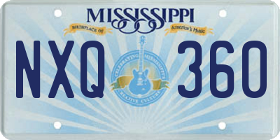 MS license plate NXQ360