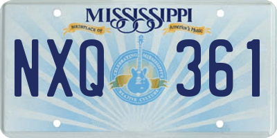 MS license plate NXQ361
